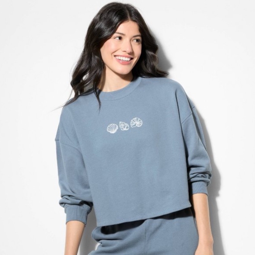 Wild Fable Blue Cropped Sweatshirt